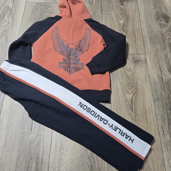 Harley Davidson Childrens Full Zip Sweatshirt & Pants 2pc Set Toddler 4/5T - Picture 1 of 6